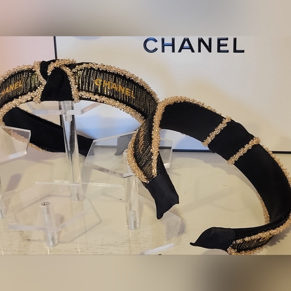 Chanel Holiday Gold/Black Shimmer Ribbon,unbranded headband - Picture 4 of 6